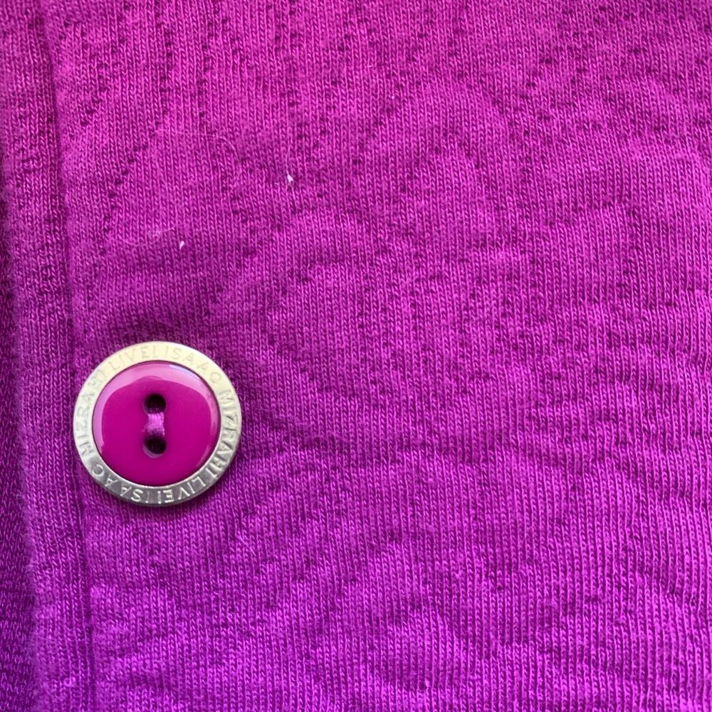 Isaac Mizrahi Sz XXSmall Fushia women Jacket butto - Picture 5 of 6